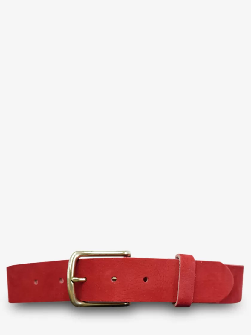 LaCeinture Magnifique Nubuck - 35mm - Carmine Red | PAUL MARIUS New