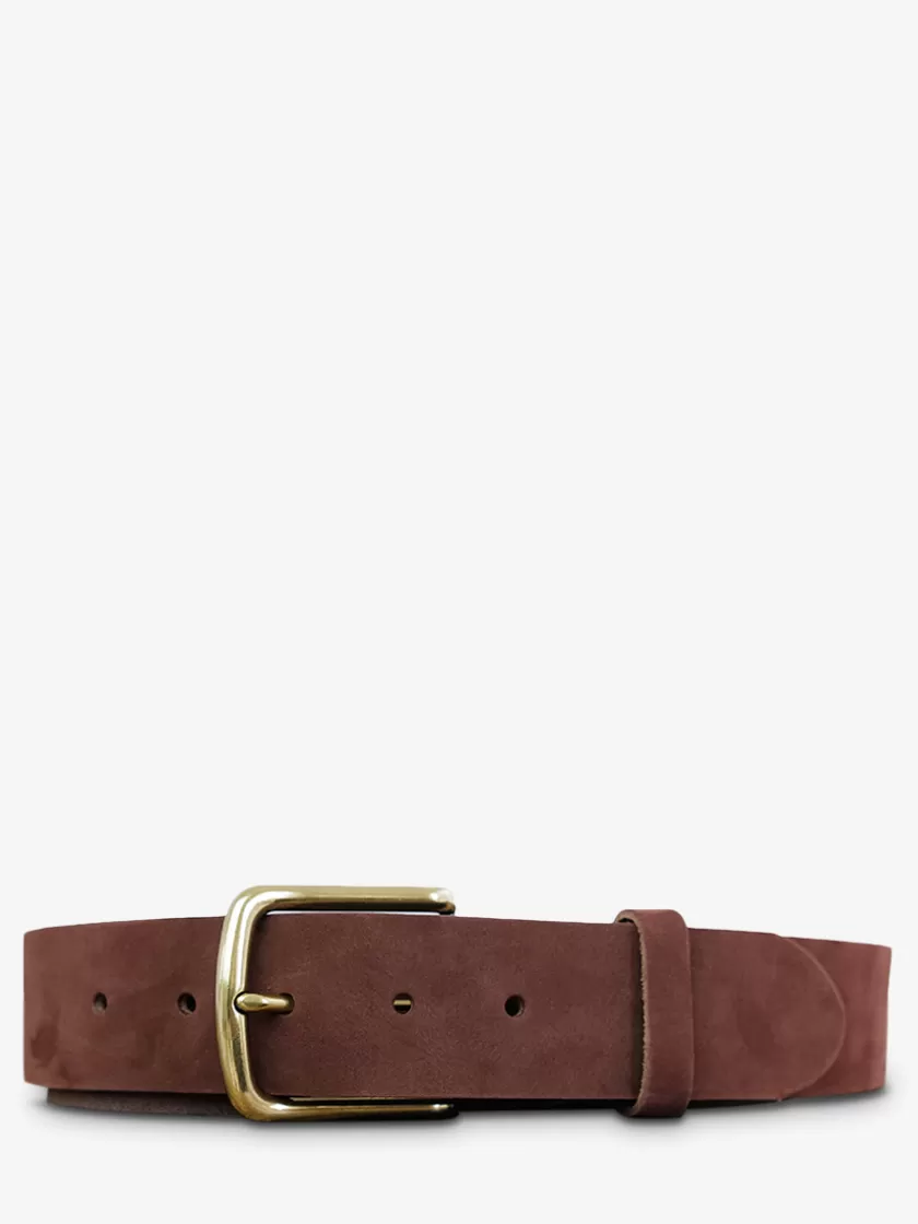 LaCeinture Magnifique Nubuck - 40mm - Middle Brown | PAUL MARIUS Online