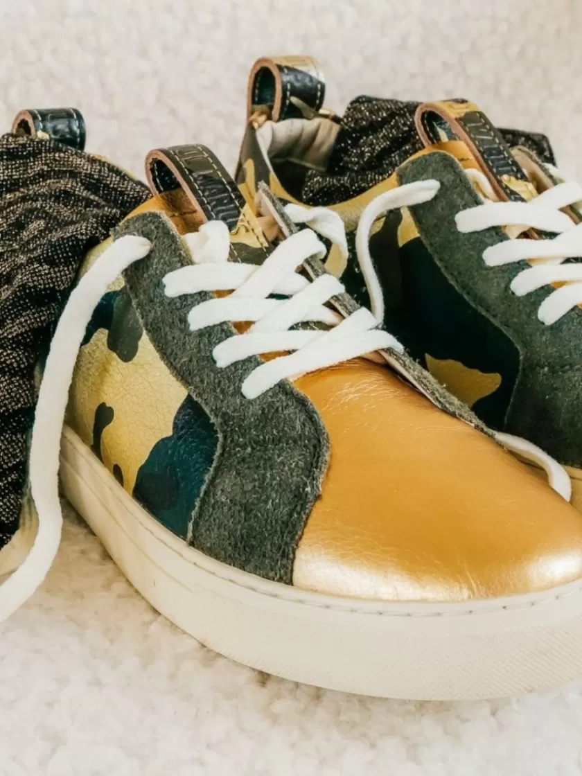 PM002 - Khaki Gold Canvas Camouflage | PAUL MARIUS Best Sale