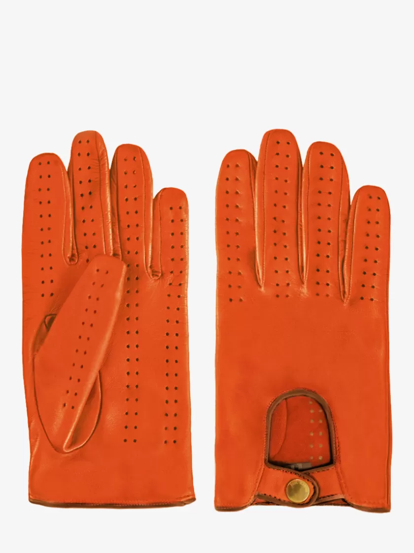 Racing Gloves Men - Orange / Light Brown | PAUL MARIUS Hot