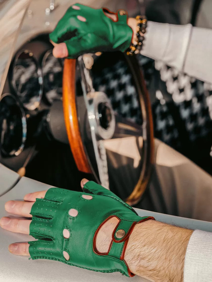 Racing Mittens Men - Green / Light Brown | PAUL MARIUS Flash Sale