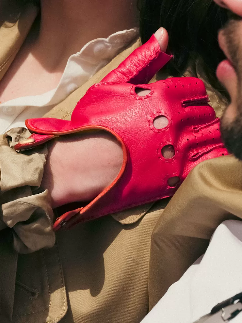 Racing Mittens Women - Fuchsia / Light Brown | PAUL MARIUS Cheap